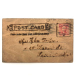 Our Trunks Will Reach You In Time, 1908 Pyrographed Wooden Postcard