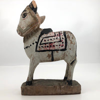 Antique Painted Wooden Indian Hindu Bull (Nandi)