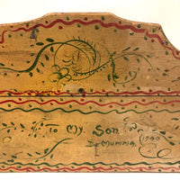 Large, Brilliantly Painted 1940 Folk Art Tabletop Desk, with Roosters