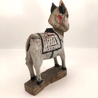 Antique Painted Wooden Indian Hindu Bull (Nandi)