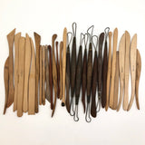 Lot of Wooden Clay Sculpting Tools, Mostly Japanese