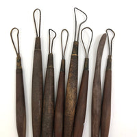 Lot of Wooden Clay Sculpting Tools, Mostly Japanese
