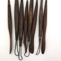 Lot of Wooden Clay Sculpting Tools, Mostly Japanese