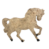 Wooden Horse Cutout with Chippy White Paint