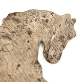 Wooden Horse Cutout with Chippy White Paint