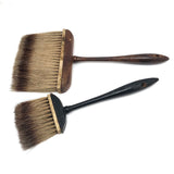 Gorgeous Old Badger Hair Brushes with Bone Ferrules and Turned Handles - A Pair
