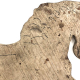 Wooden Horse Cutout with Chippy White Paint