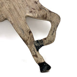 Wooden Horse Cutout with Chippy White Paint