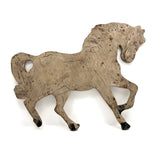 Wooden Horse Cutout with Chippy White Paint