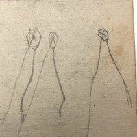 Willis Hutchinson 1883 Double-Sided Sketchbook Drawing: Owl, Cat, Baseball, Kites