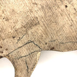 Wooden Horse Cutout with Chippy White Paint