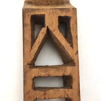 Unusual Tall Carved Geometric Totem-like Whimsy!
