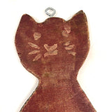 Wonderful Old Red Cat Wooden Cutout (Missing Hook Feet)