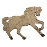 Wooden Horse Cutout with Chippy White Paint