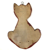Wonderful Old Red Cat Wooden Cutout (Missing Hook Feet)