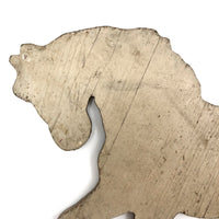 Wooden Horse Cutout with Chippy White Paint