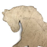 Wooden Horse Cutout with Chippy White Paint