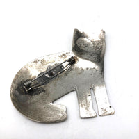 Silver Cat Pin with Great Face