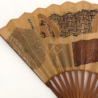 Japanese Signed Two-Sided Hand Fan with Abstract Patterns