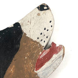 Fabulous Large Painted Wood Folk Art Dog (with custom stand)