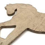 Wooden Horse Cutout with Chippy White Paint