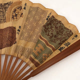 Japanese Signed Two-Sided Hand Fan with Abstract Patterns