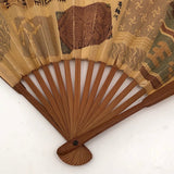 Japanese Signed Two-Sided Hand Fan with Abstract Patterns