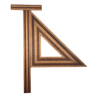 Gorgeous Antique Inlaid Hardwood T-Square and Drafting Triangle