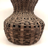 Unusual Antique New England Hourglass Shaped Dark Splint Basket