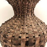 Unusual Antique New England Hourglass Shaped Dark Splint Basket