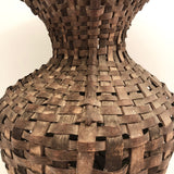 Unusual Antique New England Hourglass Shaped Dark Splint Basket