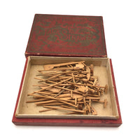 C. 1890 McLaughlin Brothers, NY Wooden “Old Fashioned” Jackstraws in Original Box
