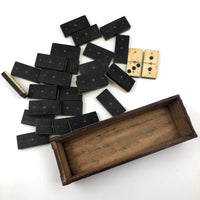 Louisa Seyfert's Excellent 1884 Bone Dominoes in Handmade Box, Complete Set