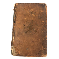 1863 Blanchard's Arithmetic Book with Hex Carved in Leather Cover