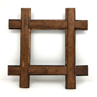 Shiny Black Old Chip Carved Tramp Art Frame, with Glass