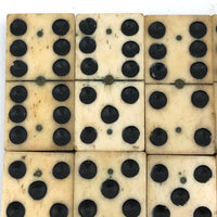 Louisa Seyfert's Excellent 1884 Bone Dominoes in Handmade Box, Complete Set