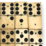 Louisa Seyfert's Excellent 1884 Bone Dominoes in Handmade Box, Complete Set