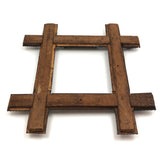 Shiny Black Old Chip Carved Tramp Art Frame, with Glass