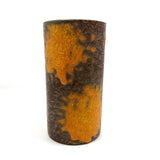Mid-Century Fat Lava Orange and Brown Royal Haeger Cylinder Vase