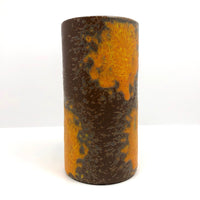 Mid-Century Fat Lava Orange and Brown Royal Haeger Cylinder Vase