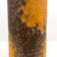 Mid-Century Fat Lava Orange and Brown Royal Haeger Cylinder Vase