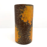 Mid-Century Fat Lava Orange and Brown Royal Haeger Cylinder Vase