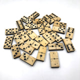 Louisa Seyfert's Excellent 1884 Bone Dominoes in Handmade Box, Complete Set