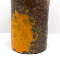 Mid-Century Fat Lava Orange and Brown Royal Haeger Cylinder Vase