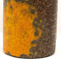 Mid-Century Fat Lava Orange and Brown Royal Haeger Cylinder Vase