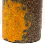 Mid-Century Fat Lava Orange and Brown Royal Haeger Cylinder Vase