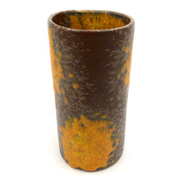 Mid-Century Fat Lava Orange and Brown Royal Haeger Cylinder Vase