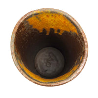 Mid-Century Fat Lava Orange and Brown Royal Haeger Cylinder Vase