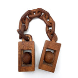 Great Carved Chain Links Whimsy with Two Balls in Cages