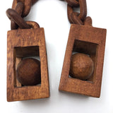 Great Carved Chain Links Whimsy with Two Balls in Cages